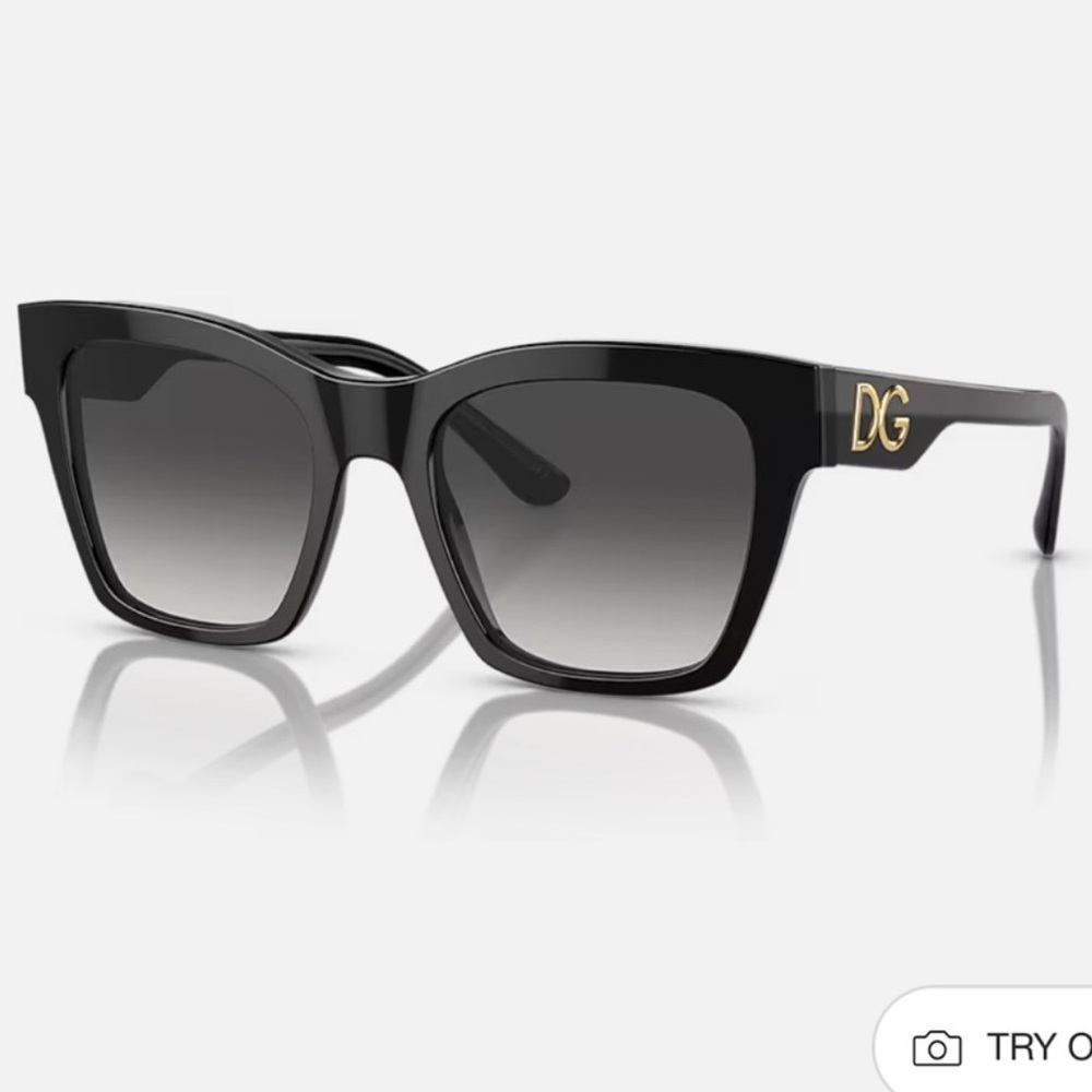 Dolce & Gabbana Black Sunglasses with Gold Accents